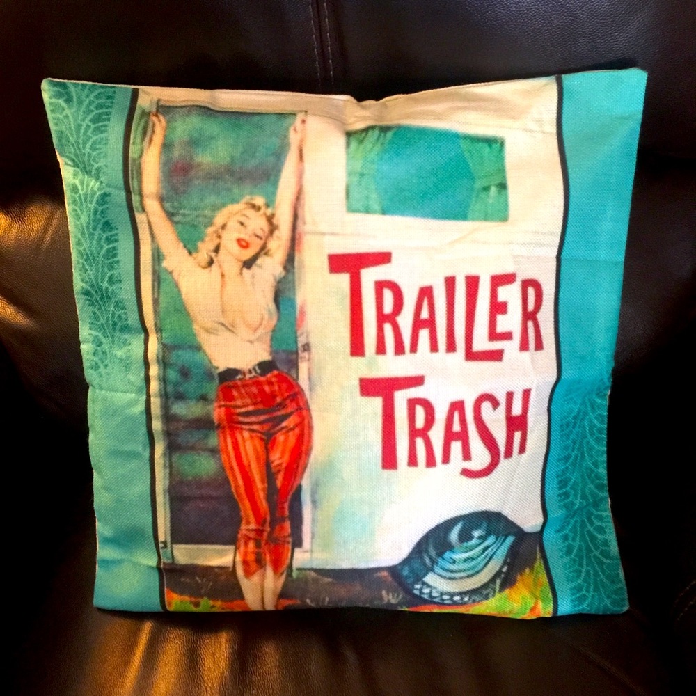 Trailer Trash retro PILLOW COVER